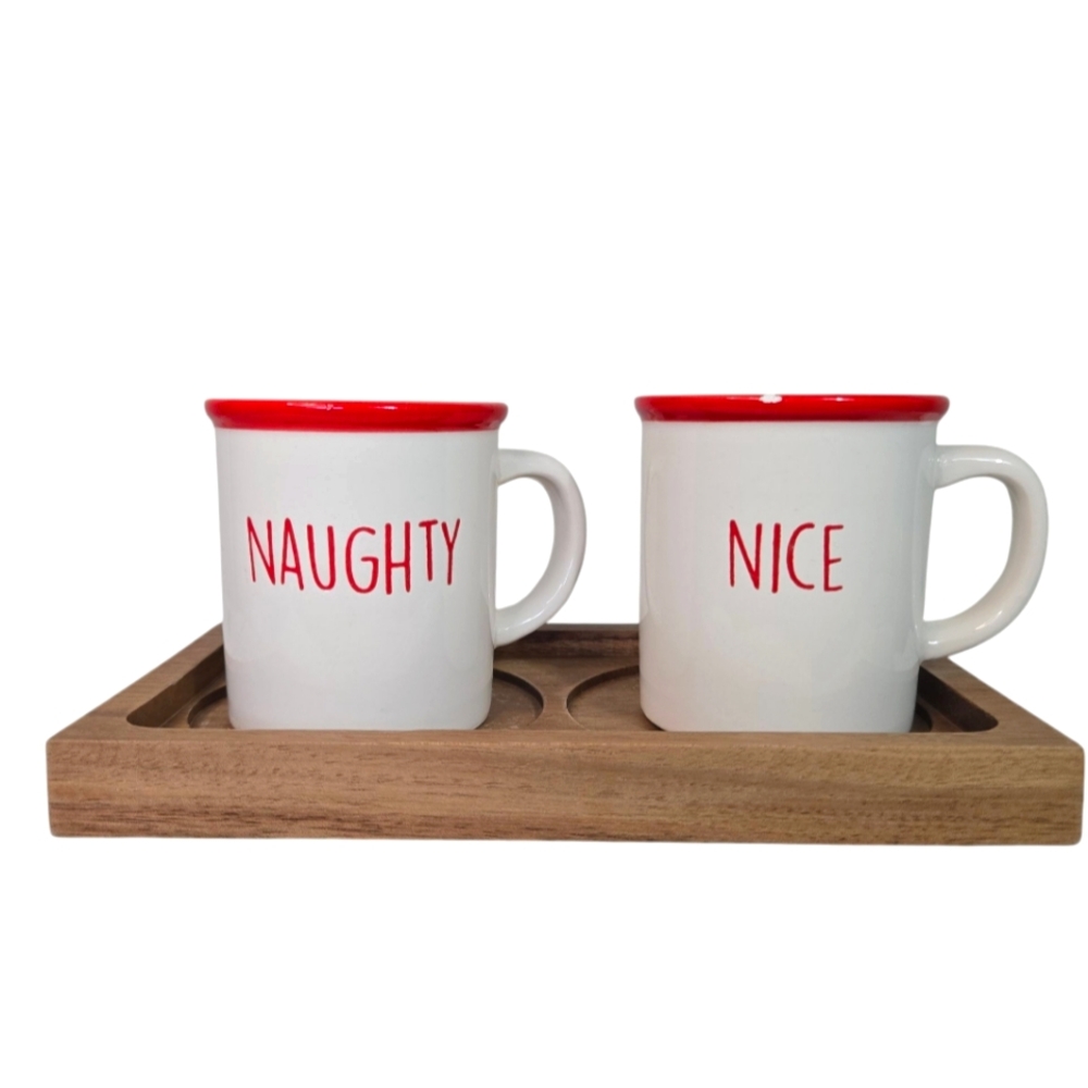 HOLIDAY • Naughty & Nice • Coffee Bar Espresso Mugs and Decor